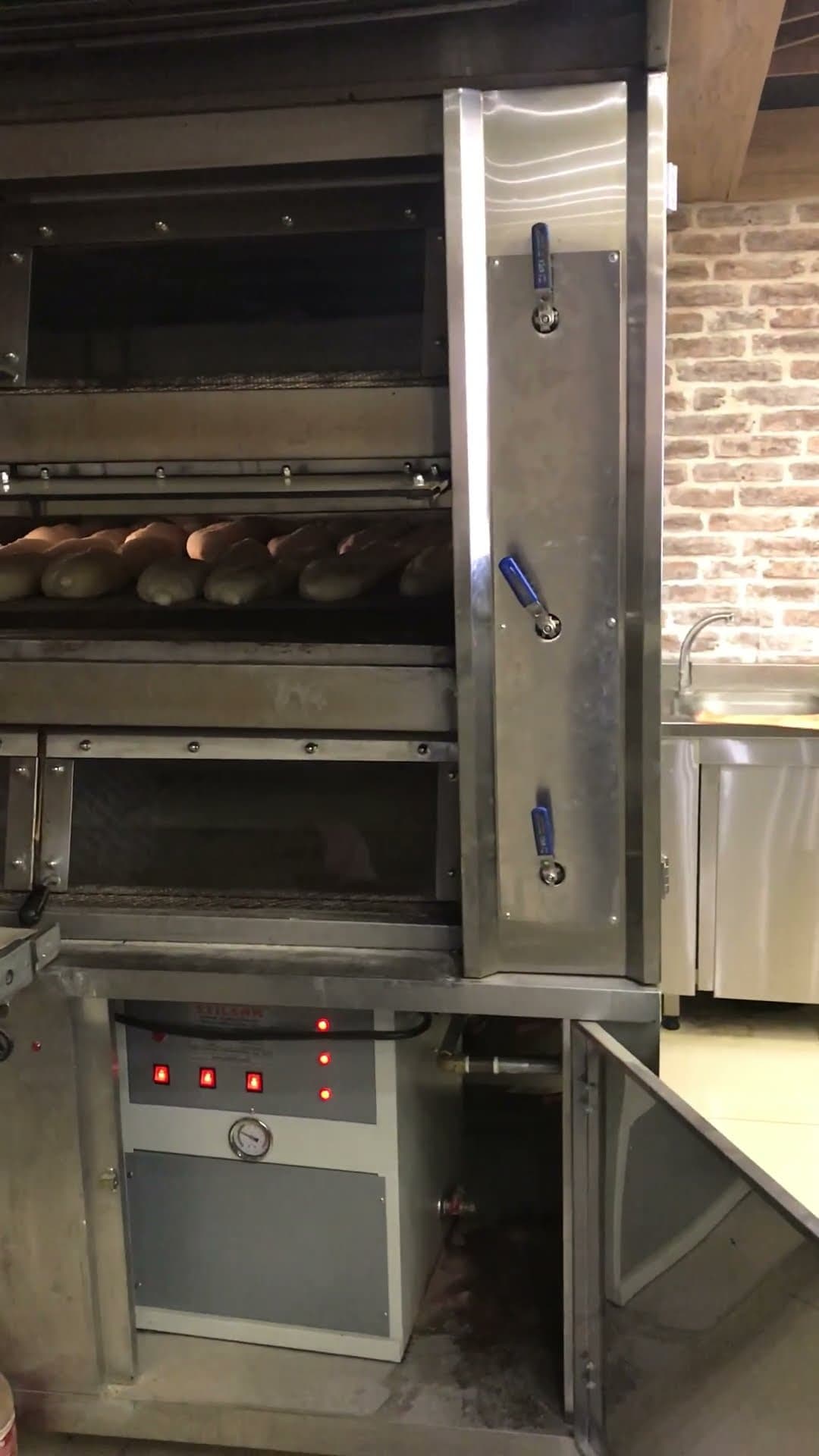 Steam system in a tunnel oven